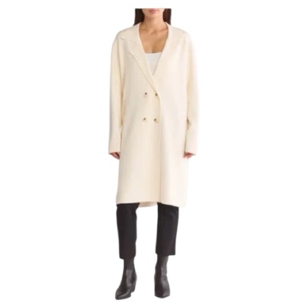 NWOT By Design Dakota Double Breasted Sweater Coat In Gardenia